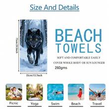 1pc Snow Wolf Beach Towel, Super Soft Microfiber Extra Large Beach Blanket, Super Absorbent Bath Towel, Suitable For Travel, Swimming Pool, Diving, Surfing, Yoga, Camping, Available In Multiple Sizes, Beach Accessories For Beach, Pool, Travel, Camping, Yoga - Multicolor - View 28