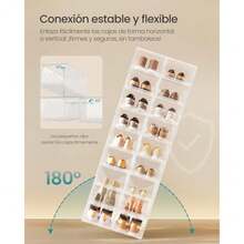 CYPNSONGMICS 6 Cajas para Zapatos Almacenamiento de Zapatos de Plastico con Puerta Magnetica Apilables y Conectables Blanco Nube MLSP806WH01Fashion - Blanco Nube - Ver 4