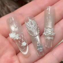3D Lace Gel Nail Art Mold Arts Resin Pattern Molds For Accessories Supplies Laces Embossing Silicone Tools Cute Nails Style - ZYXP053 - 查看 6