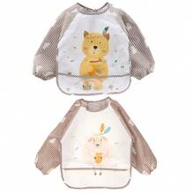 2pcs Baby Reversible Long Sleeve Bibs, Infant Toddler Feeding Smock, Art Painting Apron For Boys And Girls - Multicolor - View 12