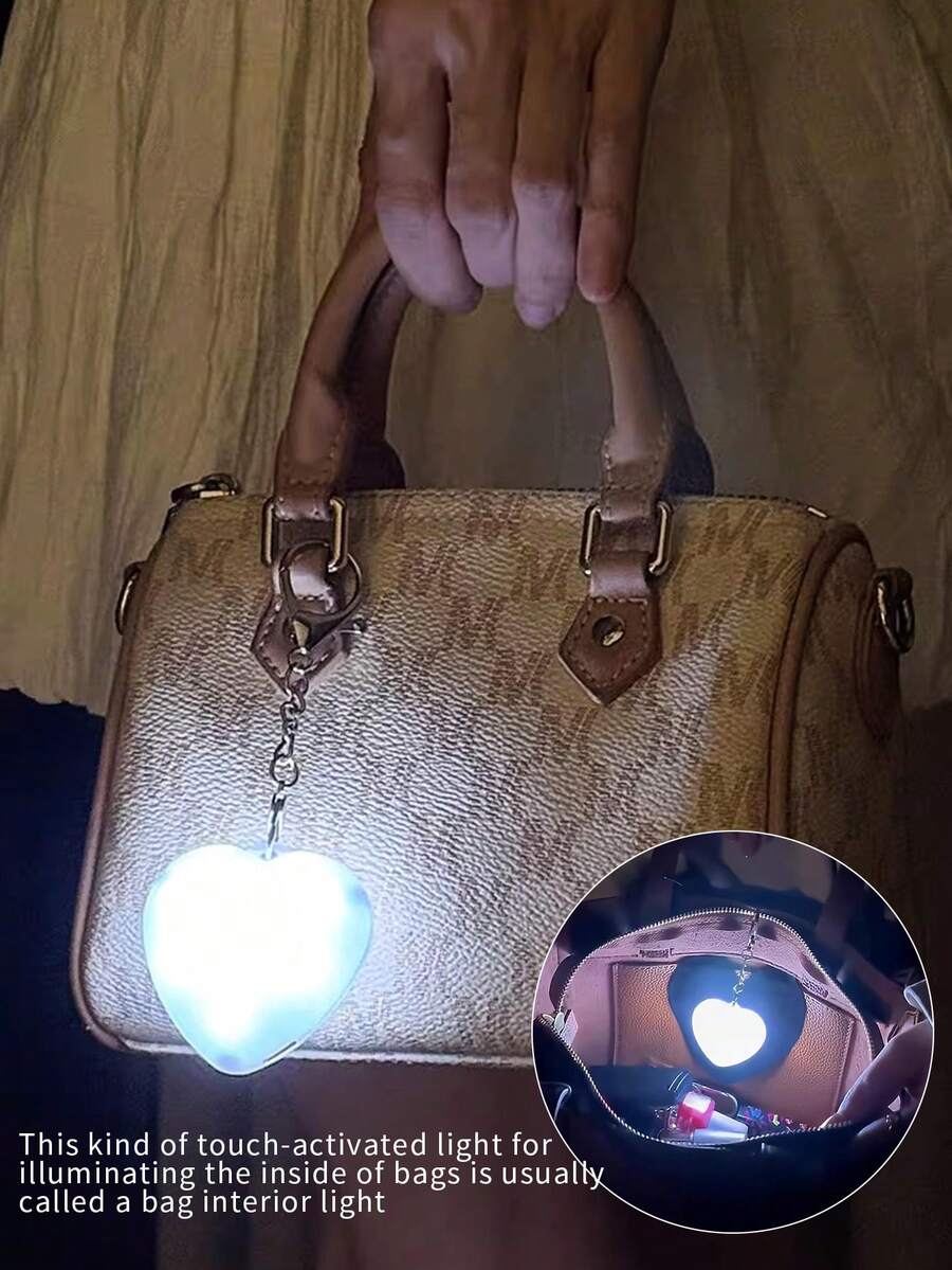 1pc Portable Touch Sensor Lamp, Multi-Scene Use, USB Rechargeable Night Light, Suitable For Cosmetic Bag, Handbag, Pet, Accessories And Hanging Decor - Modern Design - White - View 1