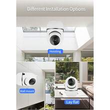 1080P HD Night Vision Indoor Camera, Indoor Pet Security Camera, 360° Panoramic Wireless Home Camera, Dog & Cat Camera, Supports 2.4GHz WiFi, With Smartphone App, Built-In Security Camera, Wireless Outdoor Monitor, With Audio And Video Recording - White - View 6