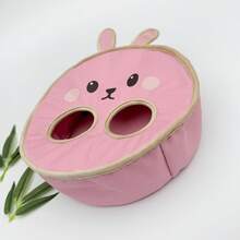 仓鼠双孔喂食袋，可悬挂于洞内，兔子干草袋，豚鼠磨牙棒架，便携式小型宠物用品 - 粉色 - 查看 8