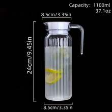 1pc Large Capacity Heat-Resistant Pitcher With Lid, Suitable For Juice, Iced Tea, Home, Restaurant And Office Use - Clear - View 4