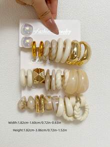 1-10对随机复古硬币几何亚克力夸张时尚耳环套装，盲盒组合，适合女性，母亲节、情人节、圣诞节、新年、日常佩戴 - 彩色 - 查看 4