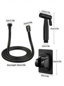 3pcs Stainless Steel Bidet Sprayer Set - Includes Hand Held Shower Head, Extension Hose And Wall Mount Bracket. Easy Installation Without Drilling. Suitable For Bathroom Toilet, Shower, Bathtub, Kitchen Sink, Hotel Washroom And More. Meets Personal Hygiene Needs, Convenient For Washing Clothes And Bedding. Also Applicable For Household Cleaning, Gardening And Pet Washing. An Ideal Bathroom Storage Solution. Designed Specifically For Homemakers, You'll Love It! - 3pcs Set - View 9