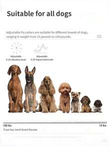 USB充电式自动防吠训练项圈，7档灵敏度调节，静电、震动、蜂鸣模式，尼龙材质超声波宠物防吠训练器，适用于犬类，宠物用品节日礼物 - 彩色 - 查看 8