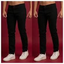Kit Of 2 Men's Jeans With Lycra – Basic, Comfortable And With A Perfect Fit | Premium Stretch Fabric | Ideal For Everyday Wear - preto+preto - 查看 6