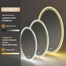 CYPNWisfor Espejo Baño Led Ovalado: Espejo Baño Pared con Luz Led Integrada 50x70 cm Espejo Moderno Antivaho Inteligente Retroiluminado 3 Colores de Luz Regulable Interruptor Tactil para Tocador LavavoFashion - 219836918 - Ver 5