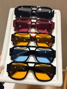 2-6副塑料豹纹全画幅飞行员眼镜配件，流行设计，女士时尚眼镜，适合夏季街头摄影、热带海滩度假，是理想的节日礼物，适合所有脸型。 - 彩色 - 查看 18