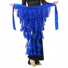 1pc Women's Belly Dance Waist Chain Skirt With Tassel Ruffle Hem - Multicolor - View 9