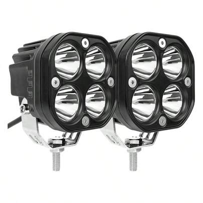 2 piezas Lámpara colgante LED blanca de 3 pulgadas y 40W, adecuada para vehículos todoterreno de 12V 24V, camiones, barcos, camionetas, ATVs, UTVs, montacargas, SUVs, scooters, tractores, motocicletas, foco LED universal para conducción