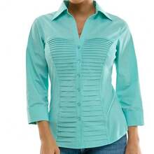 CYPNZac and Rachel Manga 3/4 con puños y Botones en la Parte Superior con Inserciones de Punto Acanalado para un Ajuste cómodo Blusas para MujerFashion - 227567169 - Ver 3