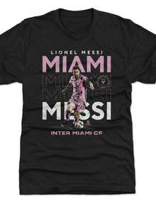 Mens 500 Level Lionel Messis Black Miami CF Miami Premium Tri-Blend T-Shirt - màu đen - Xem 1
