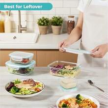 GHQ 40pc-Piece Food Storage Box Set Kitchen Storage Containers Lunch Boxes Stackable Reusable Snack & Lunch Boxes Plastic Snap-Fastening Storage Boxes  With Attached Labels & Markers For Food Storage & Kitchen Organization - Large Capacity - View 5