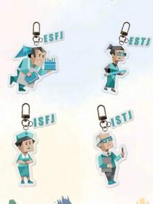 Llavero personalizado con tipo MBTI, accesorios personalizados con los 16 tipos MBTI, llavero de acrílico, decoración colgante para mochila, regalo personalizado, llavero lindo - Multicolor - Ver 4