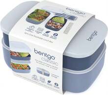 Stackable 3 Compartment Lunch Box With Utensils Strap Perfect For Meal Prep On The Go - 石板 - 查看 4