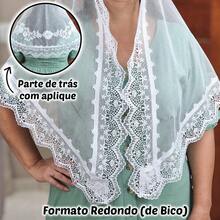 CCB Christian Congregation Veil, Wide Lace With Round Floral Applique (Juliana) - trắng - Xem 7