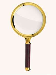 10倍手持放大镜，60毫米/70毫米/80毫米/90毫米直径可选，仿木手柄，镀金，生日/毕业礼物 - 彩色 - 查看 14