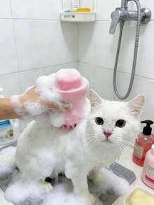 宠物沐浴按摩杯 - 带柔软硅胶凸点 - 便携式宠物清洁刷 - 必备宠物沐浴工具 - 彩色 - 查看 9