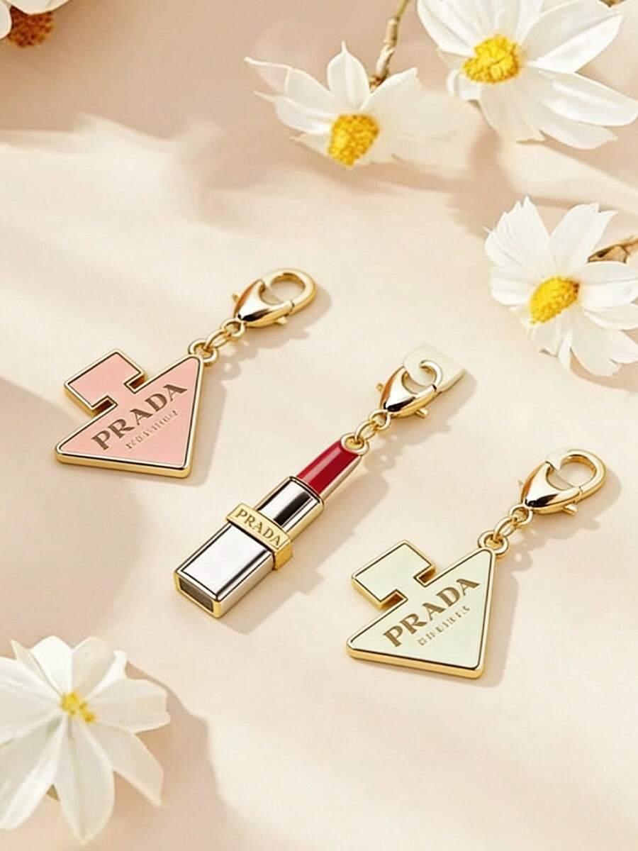 Prada 这款钥匙扣采用不锈钢材质，造型为香水和口红。它可以作为装饰吊坠、包包配饰或挂饰，适合装饰背包、挂在钥匙链上，是生日、节日、圣诞节或新年送给家人和朋友的理想礼物。 - 粉紅白色 - 查看 1
