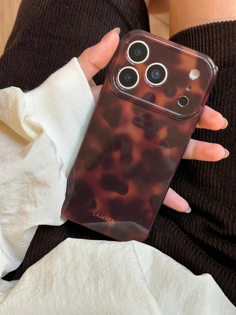 1pc Creative Art Design Autumn/Winter Amber Leopard Print Tie Dye Pattern Phone Case Compatible With IPhone 17/17 Pro Max/17 Pro/Air/13/16E/16 Pro Max/16/15/14/12 Pro Max/13 Pro Max/11 Pro/14 Pro/15 Pro/12, Fashionable Protective Case, Luxury Unisex Phone Case - Multicolor - View 1