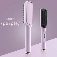 2-In-1 Curling Hair Straightener Brush, Multi-Function Straightening Comb, Anti-Scald Styling Tool - Multicolor - View 15