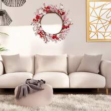 Ghirlanda da esterno per San Valentino, ghirlanda di San Valentino da 16,5 pollici, adatta per la porta d'ingresso, ghirlanda a forma di cuore rosa e rossa con bacche, adatta per decorazioni di matrimonio di San Valentino (rosso/rosa/bianco) - rosa - Visualizzare 6