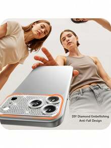 1 pieza Protector de lente con diamantes incrustados de plata, hecho de vidrio templado, calidad de imagen ultra HD sin pérdidas, dureza 9H anti-arañazos, adhesivo fuerte, fácil instalación, accesorio compatible con iPhone 17 Pro Max/17 Pro/17 Air/17 Aplicable a protección diaria, oficina, hogar Protector de teléfono de cristal brillante a prueba de agua y golpes, resistente a arañazos - Plateado - Ver 8