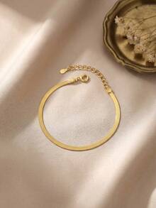 1pc Elegant Knotted Snake Bone 925 Sterling Silver Chain Bracelet, Jewelry Gift For Sisters And Friends - Style 4 - View 2