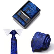 6pcs Men's Elegant Wallet & Tie Gift Set, Perfect Gift For Him On Valentine's Day, Father's Day, Birthday - Black - View 4