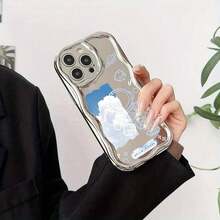 苹果phonecase白云太空人867JPDDNYBLKiPhone16ProMax圣诞礼物16新年礼物13Pro男女朋友12生日礼物防摔优质 - 银色 - チェックする 3