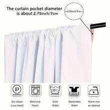 1pc Blackout Thermal Insulated Curtain - 99% UV-Resistant Polyester, Rod Pocket Hanging, Non-Bleachable Plain Weave, Bedroom Art Theme, Coated Blackout Thermal Insulation, , Noise Reduction - Ideal For Bedroom, Farmhouse And School Deep Sleep, 110gsm - Beige - View 4