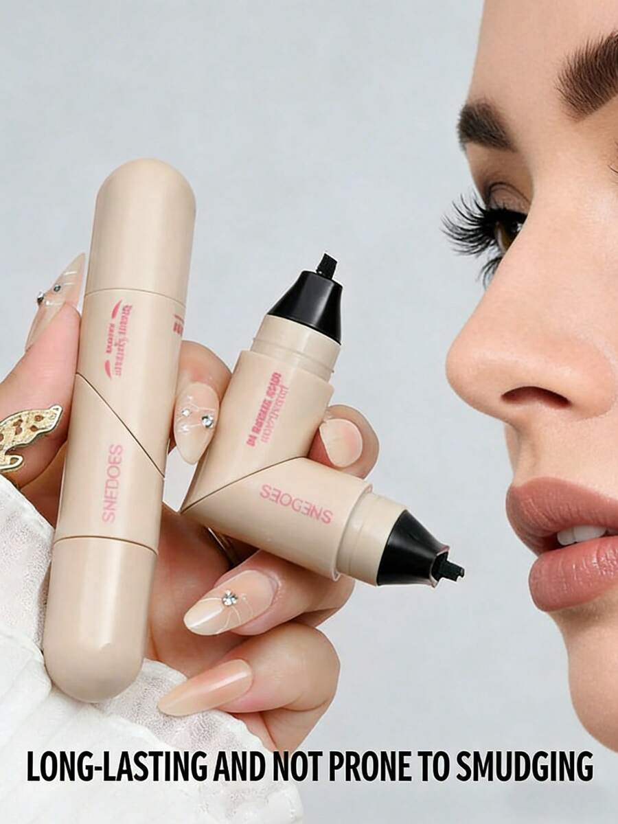 2-In-1 Rotating Eyeliner Stamp Pen |   Valentine's Day Her |   Waterproof Winged Liner Symmetrical Eyes |   Essential Holiday Makeup - 棕色2合1 - 查看 1