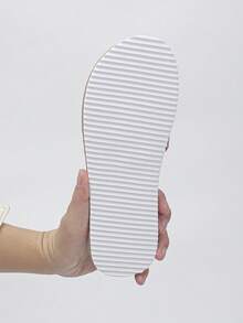 Summer Fashion One-Strap Slippers, Lightweight EVA Sole Beach Sandals, New Colorful Woven Flat Sandals For Women, Size 35-45 - Colorful - Gold Thread Weaving - View 8