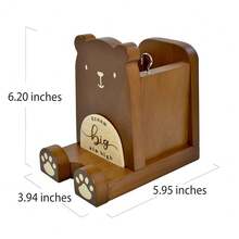 I'm Wood Multipurpose Eyeglass Phone Pen & Pencil Holder Stand Stationery Desk Box Organizer Accessories, Home Office Desktop Decor Birthday Graduation Gifts "Dream Big Aim High"(Bear) - Bear - 查看 6