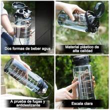 CYPNBotella de Agua 2L Antigolpes Reutilizable Sin BPA con Pajilla Removible Botella de Deportiva Escala de Hidratación Termo de Agua Antifugas para Gym Ciclismo Senderismo ViajeFashion - 219613962 - Ver 6