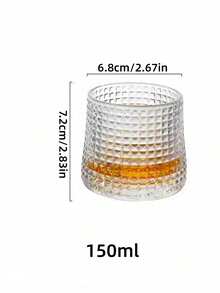 1 Peça Copo de Uísque Giratório, Design Giratório Criativo, Adequado para Bar, Casa, Hotel, Negócios, Festa, Vidro Reforçado; Barra Giratória | Copo Rocks Vintage | Suprimentos de Bar | Copo de Uísque | Utensílios Decorativos | Decoração | Copo para Bebida Gelada | Presente Perfeito de Ano Novo - Multicolorido - Visão 9