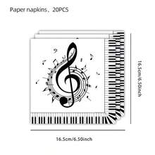 Set Perlengkapan Pesta Bertema Musik 50 Buah - Piring, Gelas, dan Serbet Kertas Sekali Pakai dengan Motif Kunci Piano dan Treble Berwarna-warni | Cocok untuk Pesta Ulang Tahun Pecinta Musik, Resital Piano, dan Perayaan Konser | Dekorasi Simbol Musik, Cocok untuk Hadiah Kelas Musik Anak, Hadiah Pertemuan Keluarga, dan Acara Spesial - Beraneka warna - View 5
