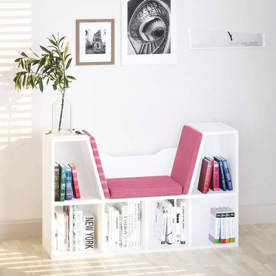 HOMCOM Bookcases - Blanco y Rosa - 查看 1