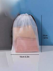 10个装抽绳袋，批发透明磨砂塑料内衣袋、旅行鞋袋、服装收纳袋、服装包装袋、收纳袋、化妆包、口红收纳袋、化妆品收纳袋、便携式多用途收纳袋，非常适合用作购物袋，也是返校、海滩、度假、母亲节、夏季、新年、斋月、开斋节、情人节、圣诞节或感恩节的完美礼物。