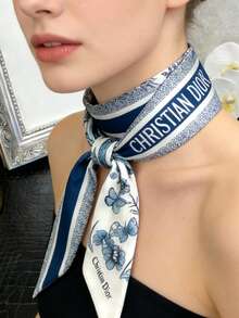 蝴蝶花瓣丝巾、发夹、小丝带，也可作围巾或包装装饰使用。休闲可爱。有蓝色、绿色和粉色可选。适合搭配各种服饰，也是节日、生日、圣诞节和新年送礼佳品。 - 淺藍色 - 查看 4