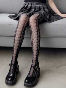 زوج من جوارب شبكية بشكل قلب مفرغ للنساء، مرشق للشكل، أنيق، جذاب، أنيق، جميل ومريح، مثالي لعيد الميلاد، عيد الحب، المناسبات المختلفة، مواعيد الأزواج، الخروجات اليومية، التنقل للعمل، الأنشطة الخارجية، التخييم، لعب الأدوار والعروض - متعدد الألوان - مشاهدة 11