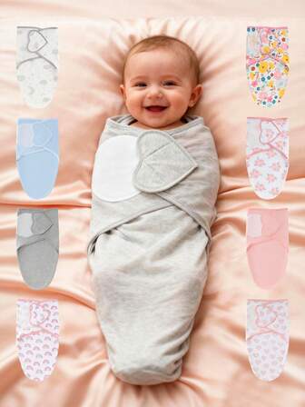 1 Set weiches Baumwoll-Pucktuch für Neugeborene, geeignet für Babys und Mädchen, geeignet für Frühling/Sommer, einfach zu verwenden und einzuwickeln, geeignet für 0-3 Monate alte Säuglinge, geeignet als Geschenk für verschiedene Anlässe, geeignet für die Grundausstattung von Neugeborenen