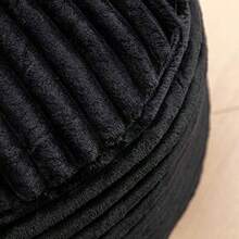 Asuprui Puf otomano sin relleno otomano reposapiés puf redondo de 20 x 20 x 12 pulgadas silla plegable para sala de estar recámara rayas negras - Cubierta de puf negra sin relleno - Ver 6