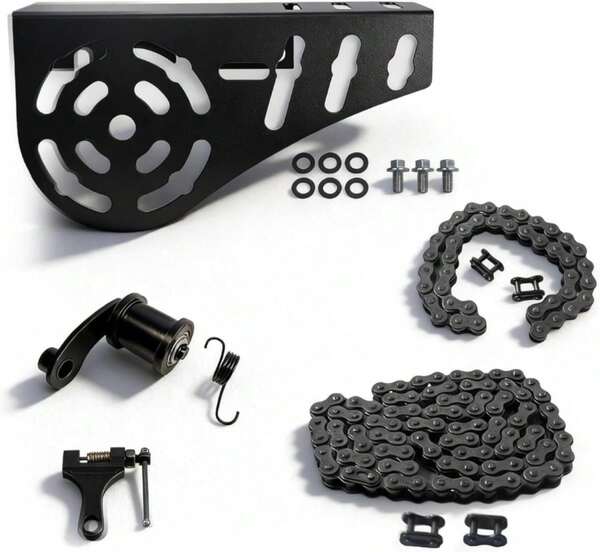 Mini Bike Chain Guard 420 Chain 42 Links &Amp; 90 Links With Chain Tensioner Kit For Coleman CT200U CT200U-EX BT200X Baja Warrior MB200 MB165 Massimo For Predator 212cc 196cc 6.5hp 5.5hp Minibike Parts