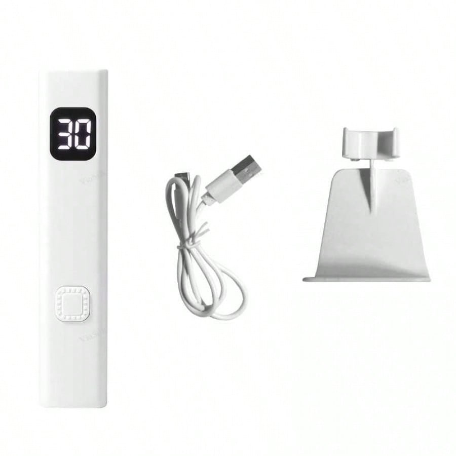 Lámpara de uñas portátil recargable, secado rápido en 8 segundos - blanca