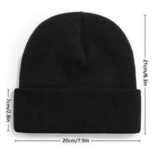 EDM Ghost Vibes – Glitched Music Spirit Cute Beanie For Men Women Cuffed Thick Knitted Unisex Winter Hat Beanies Skull Cap - 黑色 - 查看 4