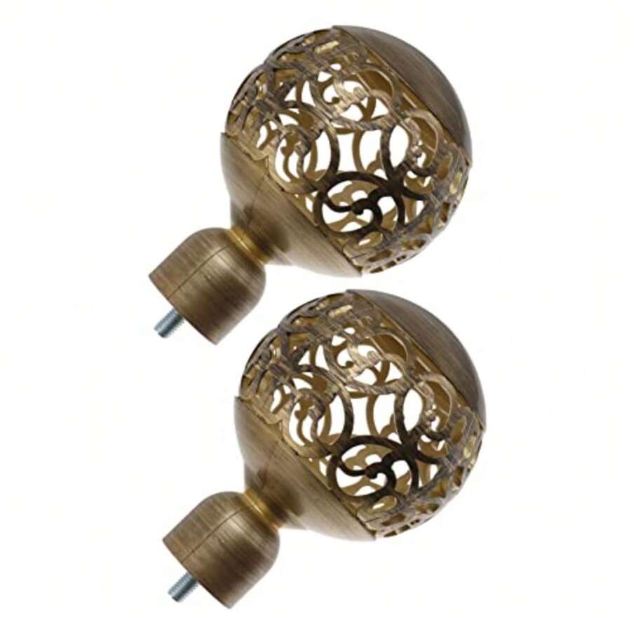 CYPNVALICLUD 2 Piezas Accesorios para Barra De Cortina Metálicos Remates Decorativos Huecos Elegantes para Sala Fácil InstalaciónFashion - 221195674 - Ver 1