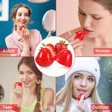 24-Pack Nourishing Lip Balm - Red Rose Pink, Glossy And Sheer, Daily Lip Care, Super Nourishing Lip Balm, Moisturizing Lip Primer, Enriched With Vitamin E And Jojoba Seed Oil, Brand, Beauty & Makeup, Face Painting, Perfect Choice For Women And Girls, Winter Essential, Stylish & Versatile, Birthday & Christmas Gift, Party Must-Have, Best Colors - Strawberry - 查看 7
